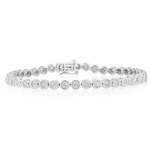 1 Carat Diamond Bracelet in 10ct White Gold