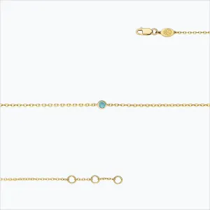 1 Stone 18K Gold Bracelet w. Aquamarine