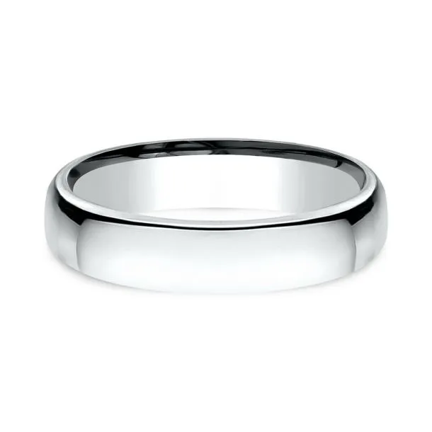 10K White Gold Designer Men's Wedding Ring with Heavy Fit  | 4.5mm