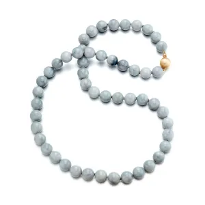 12mm Gray Jade Necklace