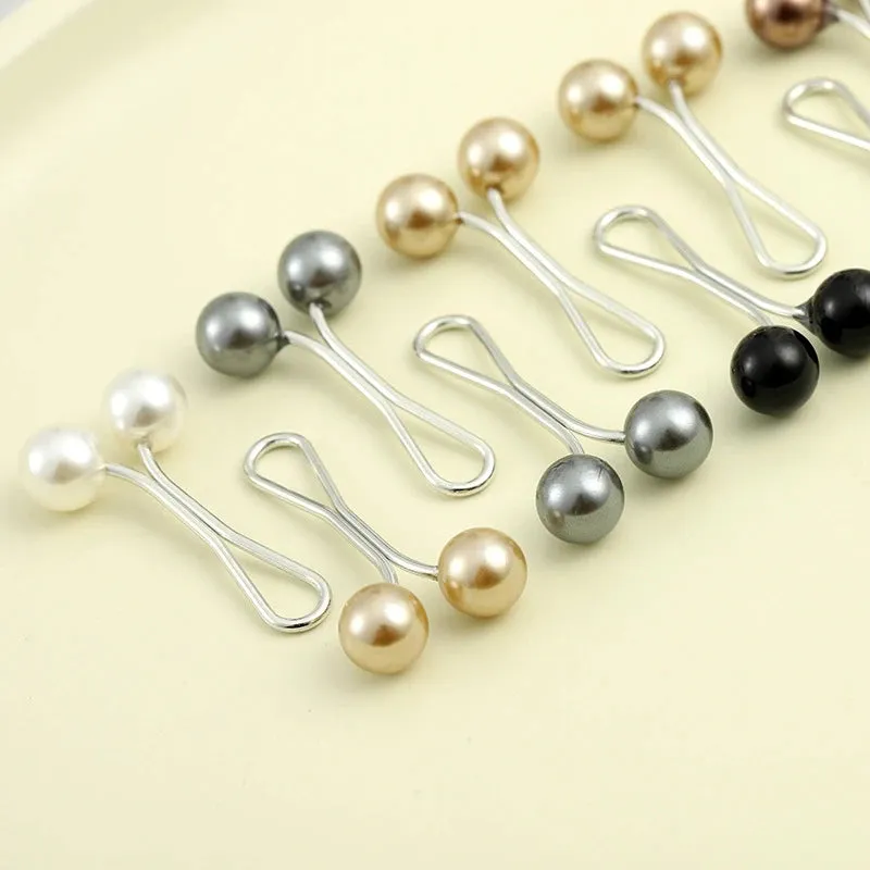 12pcs Lady Muslim Scarf Hijab Clips Pearl Scarf Brooch Pin New Style Simple U-shaped Colorful Pearl Pin Shawl Head Scarf Holder