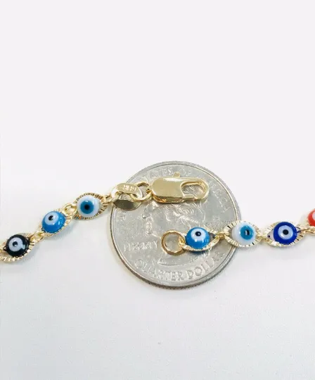 14K Gold Filled Evil Eye Necklace For Women 20" / Evil Eye Protection Jewelry / Good Luck & Protection Necklace / Cadena Mal de Ojo Para la Proteccion