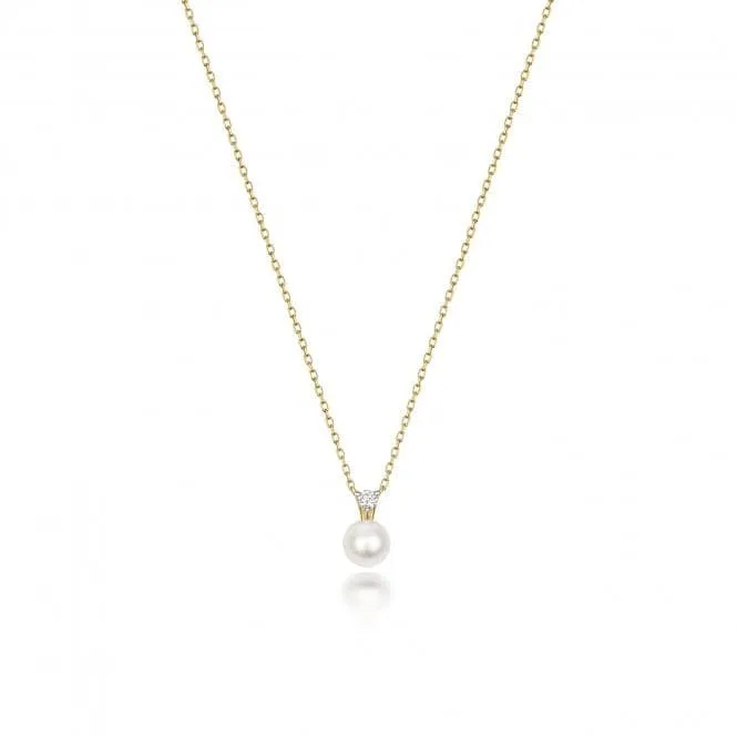 18ct Gold Diamond & Akoya Pearl Necklace NDQ201