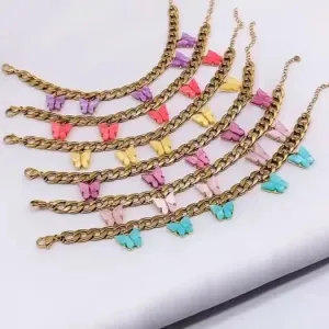 18k Gold-Filled Color Full Butterfly Bracelet