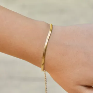 18k Gold-Filled Herringbone Bracelet