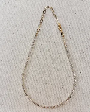 18k Gold Filled Marquise Tennis Necklace