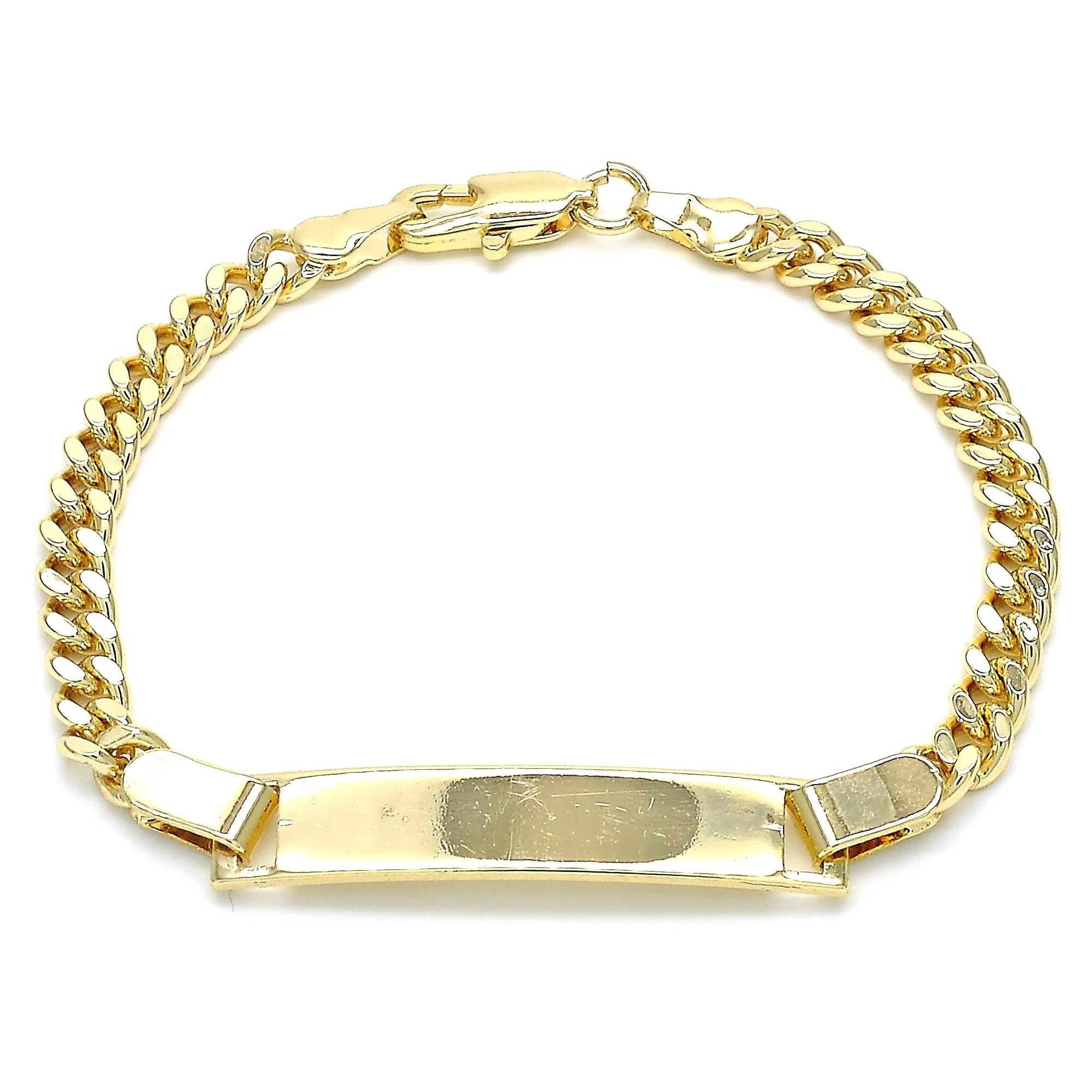 18K YELLOW Gold Filled High Polish Finsh Miami Cuban ID BRACELET 6 great gift