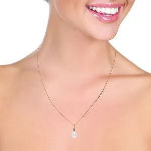 4.05 Carat 14K Solid Rose Gold Necklace Natural Diamond Pearl