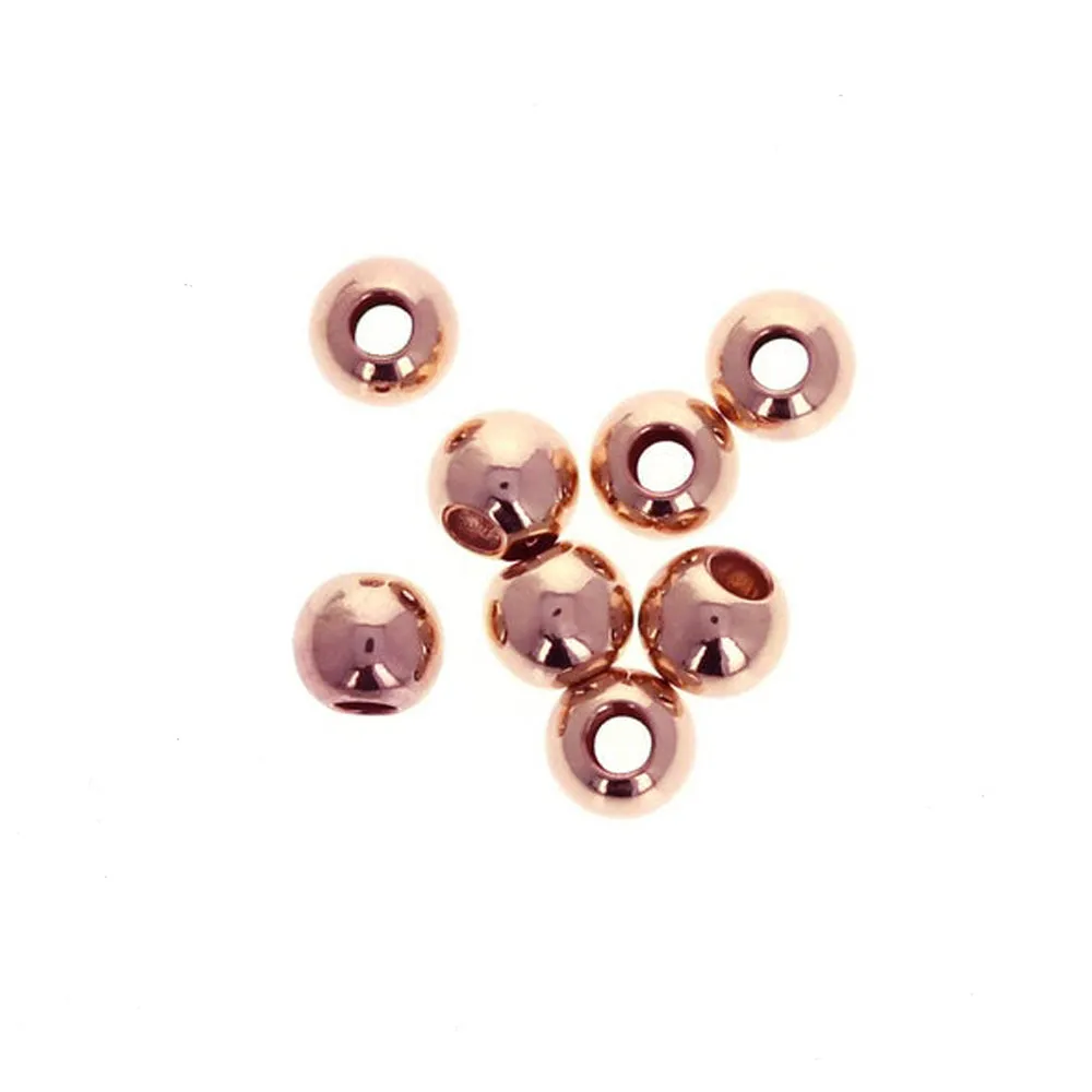 4mm Rose Gold Filled Large Hole Beads