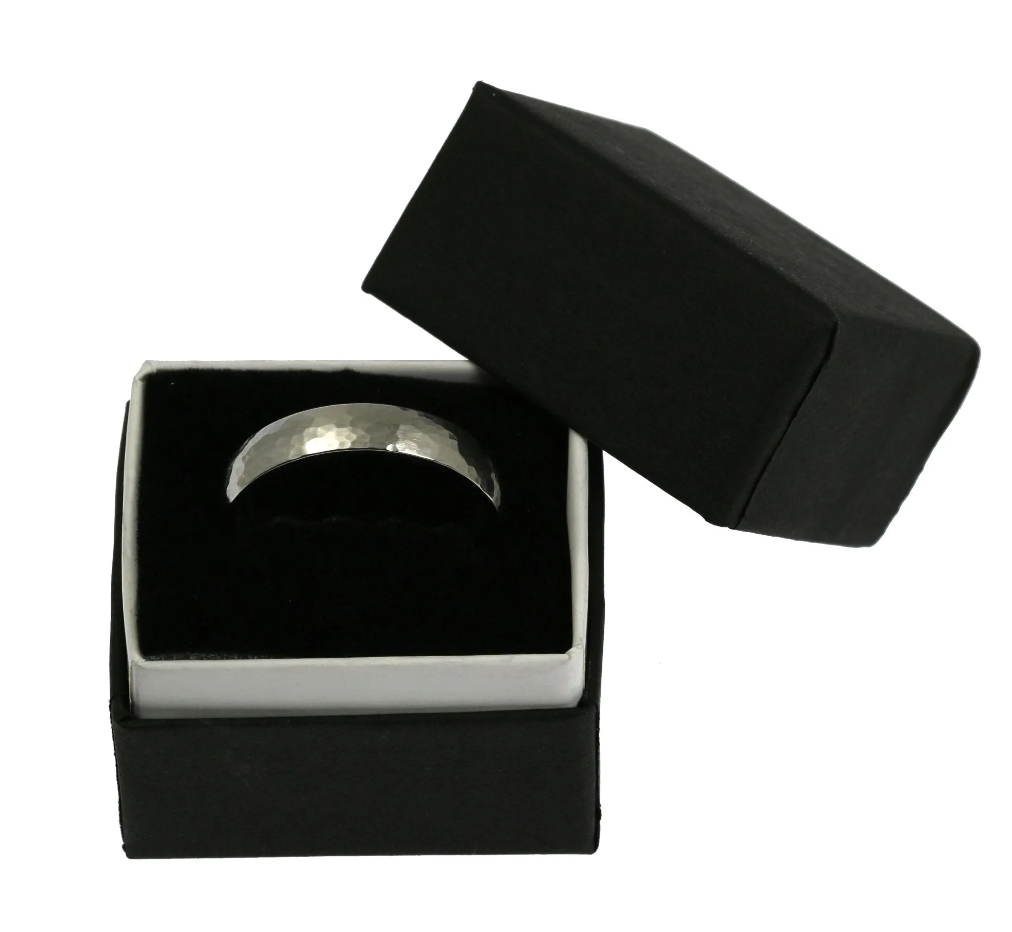 5mm Hammered Comfort Fit Stainless Steel Men's Ring