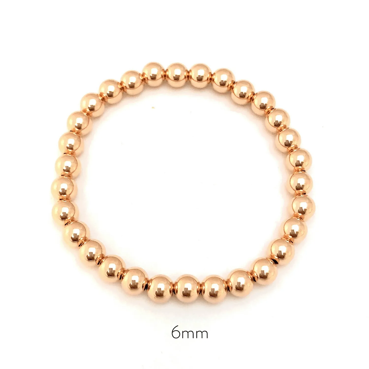 6mm Rose Gold-filled Bead Bracelet