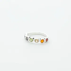 7 Stone Chakra Ring in Silver