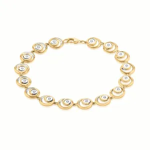 9ct Two Tone Gold  with 0.14 Carat tw of Diamonds Bracelet