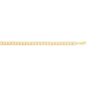 9ct Yellow Gold Silver Filled 21cm Curb Bracelet