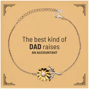 Accountant Dad Gifts, The best kind of DAD, Father's Day Appreciation Birthday Sunflower Bracelet for Accountant, Dad, Father from Son Daughter