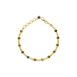 Aeliana Multi Round Tourmaline Bracelet, Gold Vermeil