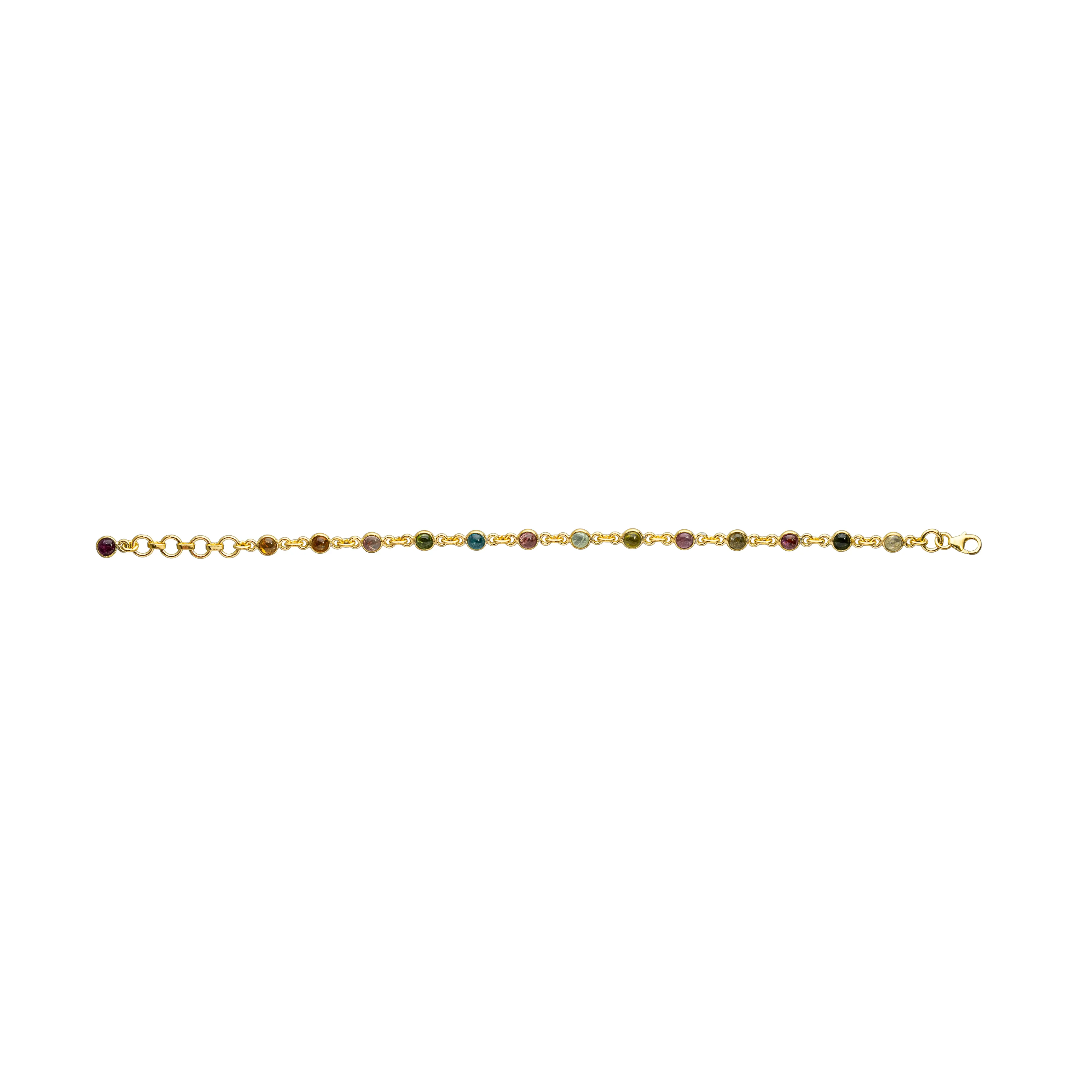 Aeliana Multi Round Tourmaline Bracelet, Gold Vermeil