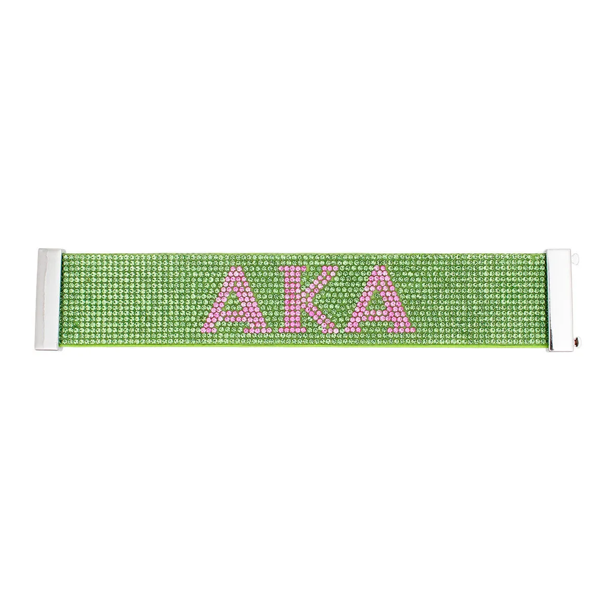 AKA Alpha Kappa Alpha Inspired Bracelet Sorority Green Rhinestone Magnetic Bracelet