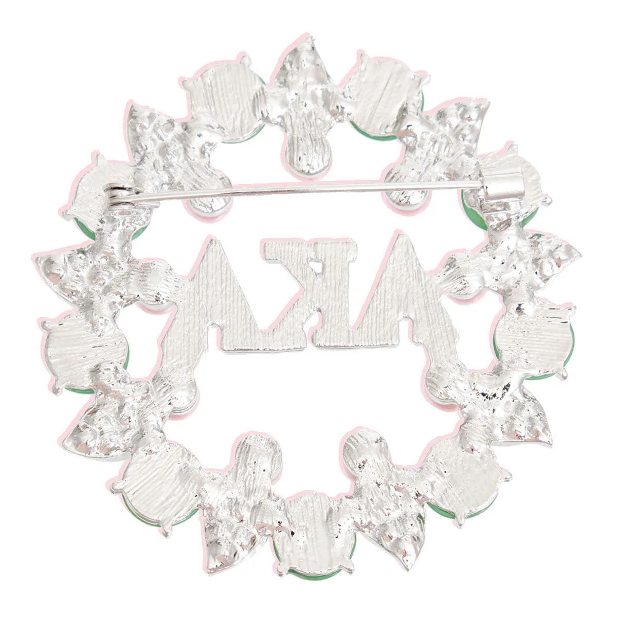 AKA Alpha Kappa Alpha Inspired Brooch Pink Green AKA Pearl Pin