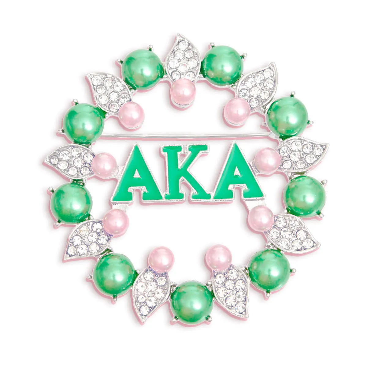 AKA Alpha Kappa Alpha Inspired Brooch Pink Green AKA Pearl Pin