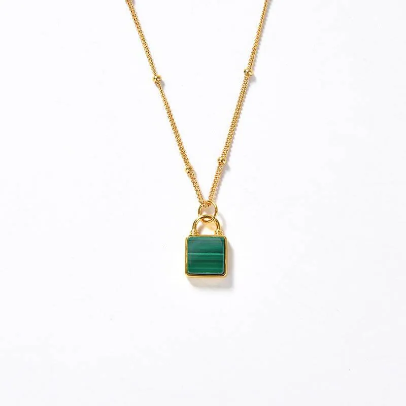 ALICE Malachite Square Pendant Necklace