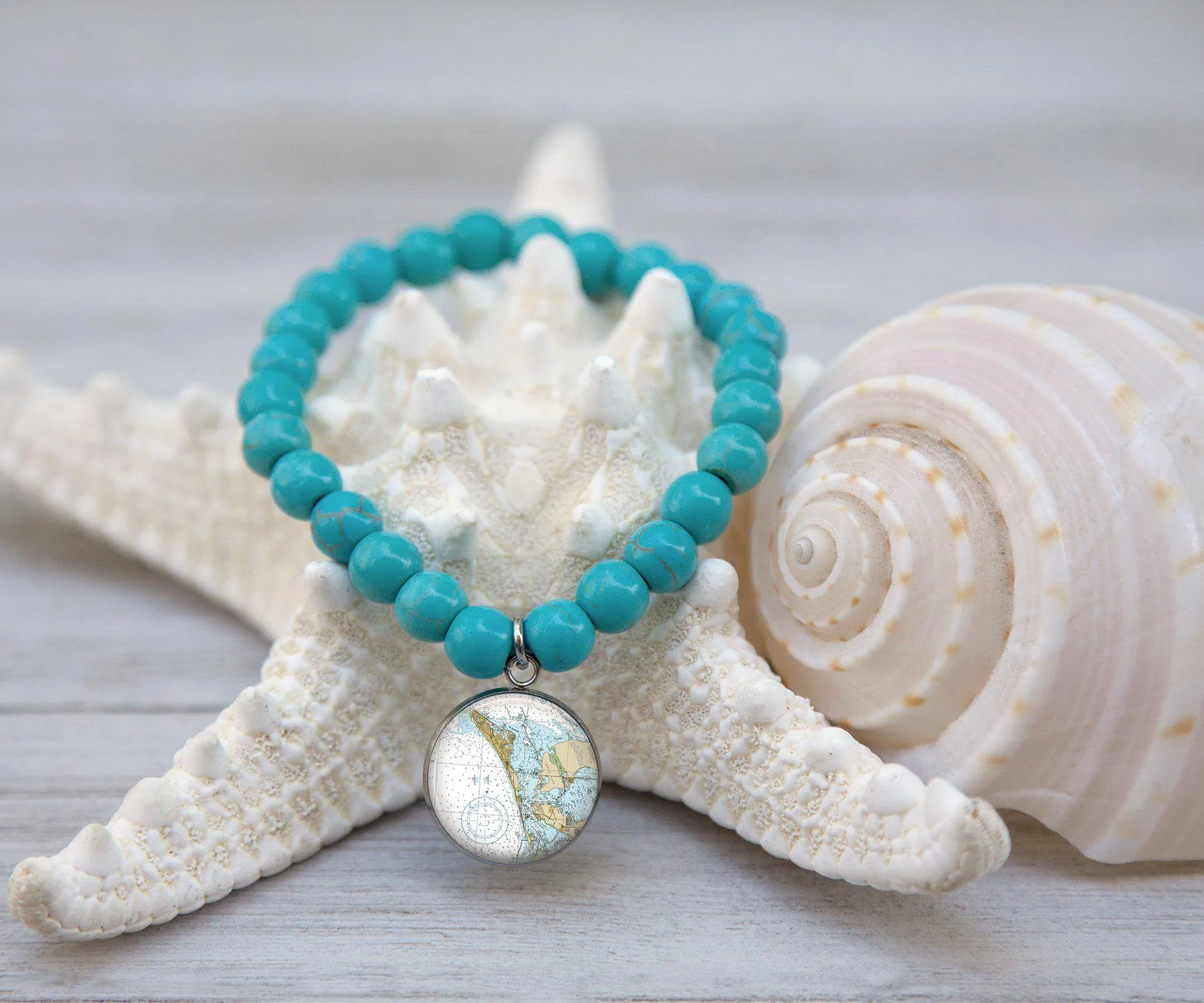 Anna Maria Island Nautical Turquoise Beaded Bracelet