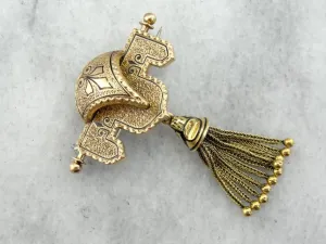 Antique Victorian Drop Tassel Brooch