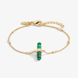 Aura Malachite Bar Gold 18cm   3cm Extender Bracelet 6296