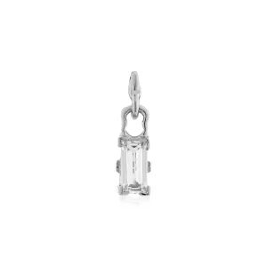 Baguette Pendant - White Gold