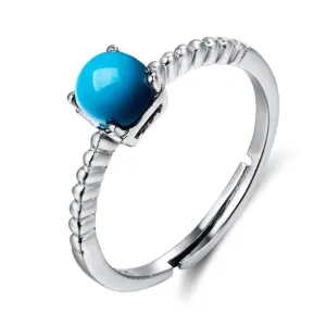 Baikalla™ "Elizabeth" Sterling Silver Genuine Persian Blue Arizona Turquoise Ring