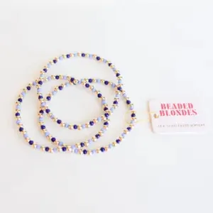 Beaded Blondes Demi Bracelet in Denim