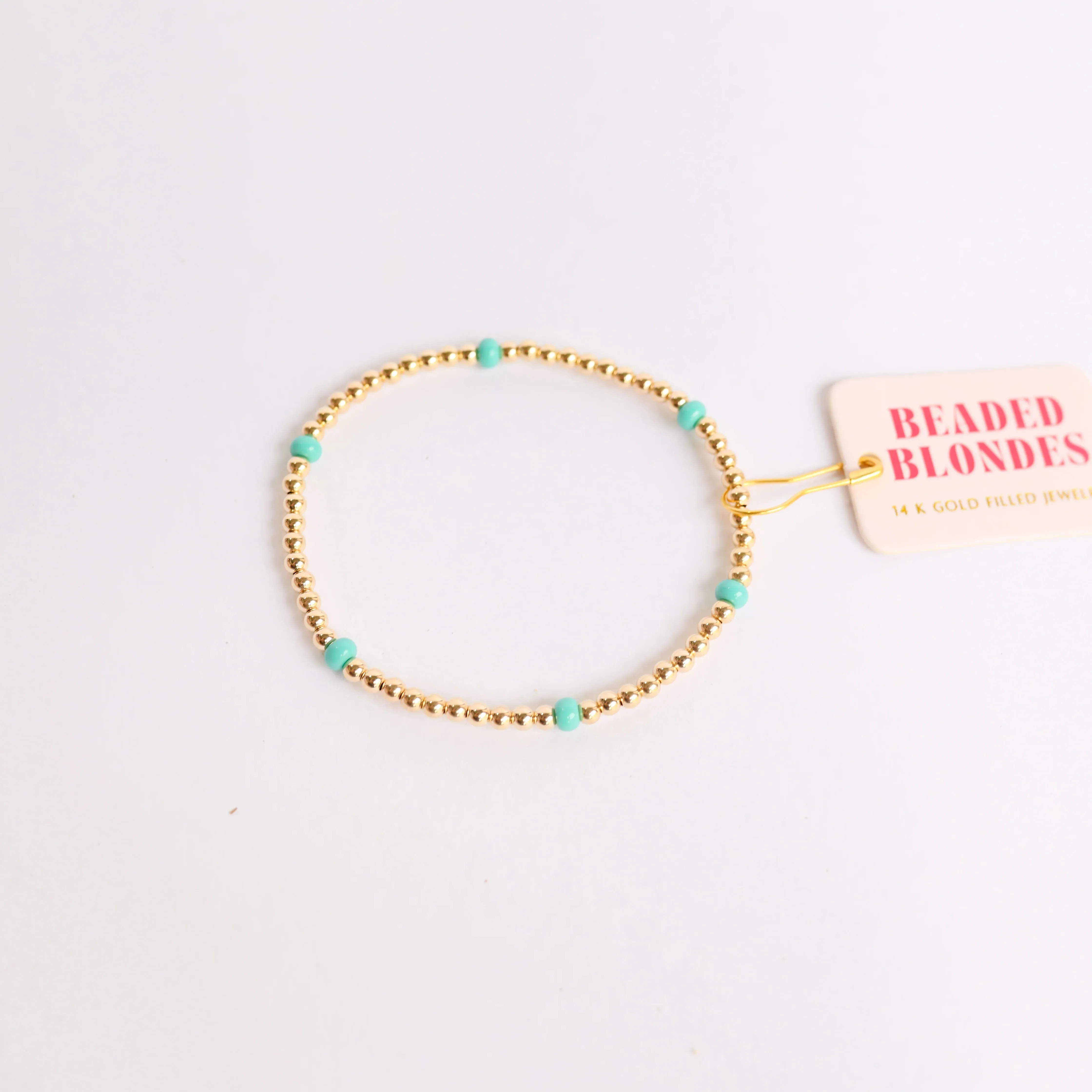 Beaded Blondes Turquoise Poppi Bracelet-6.75”