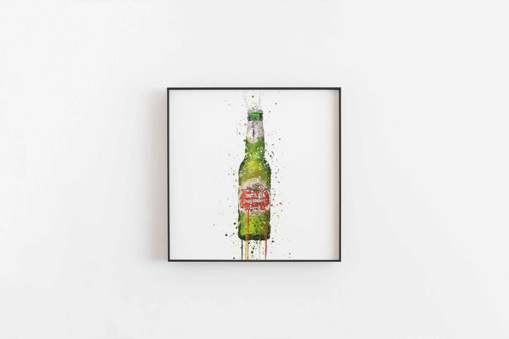 Beer Bottle Wall Art Print 'Peridot'