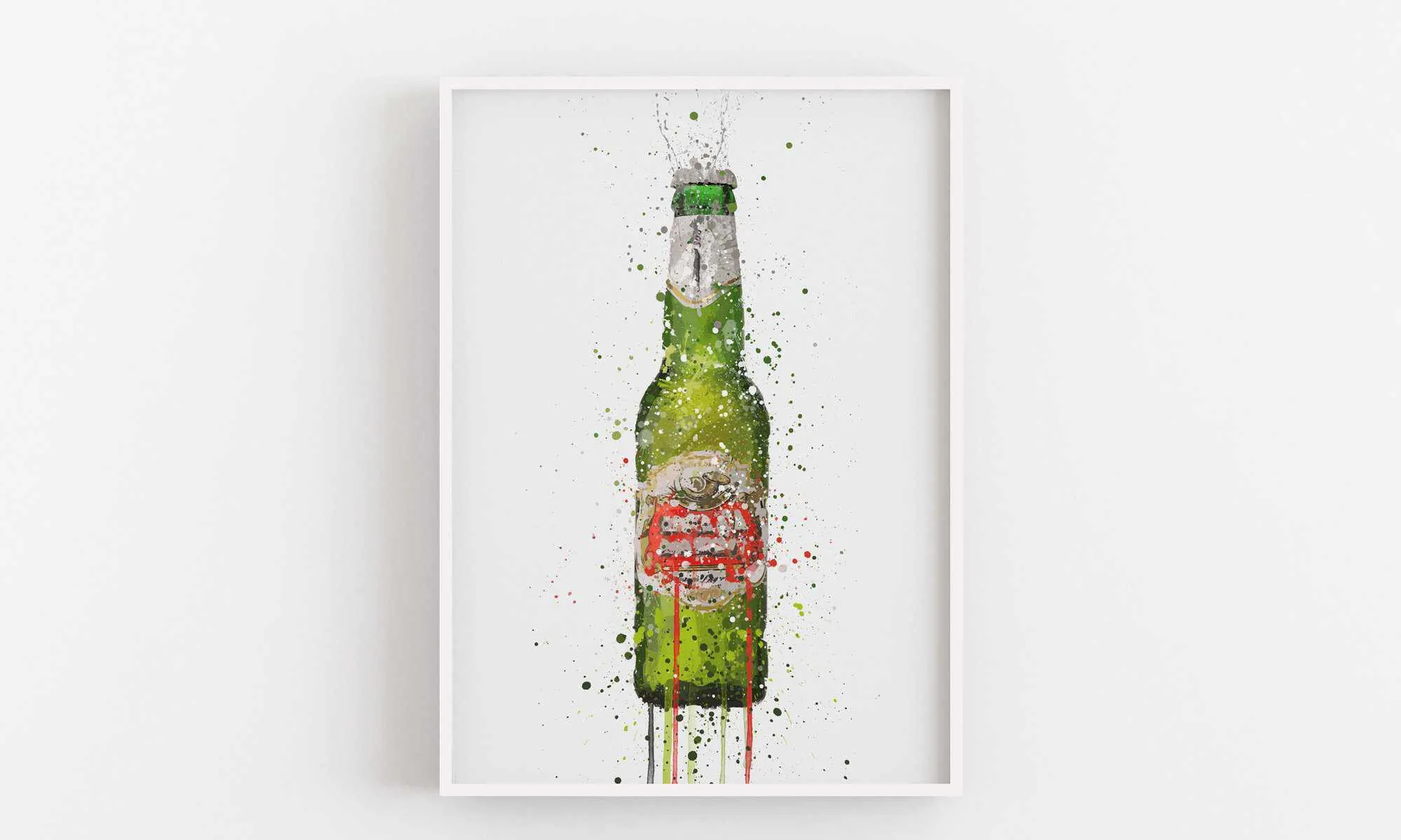 Beer Bottle Wall Art Print 'Peridot'