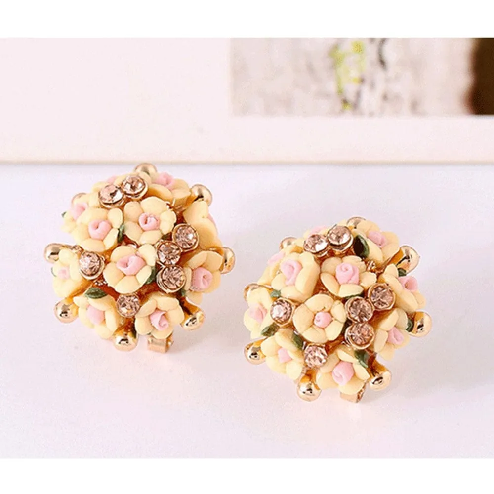 Bellina Ceramic Flowers Stud Earrings