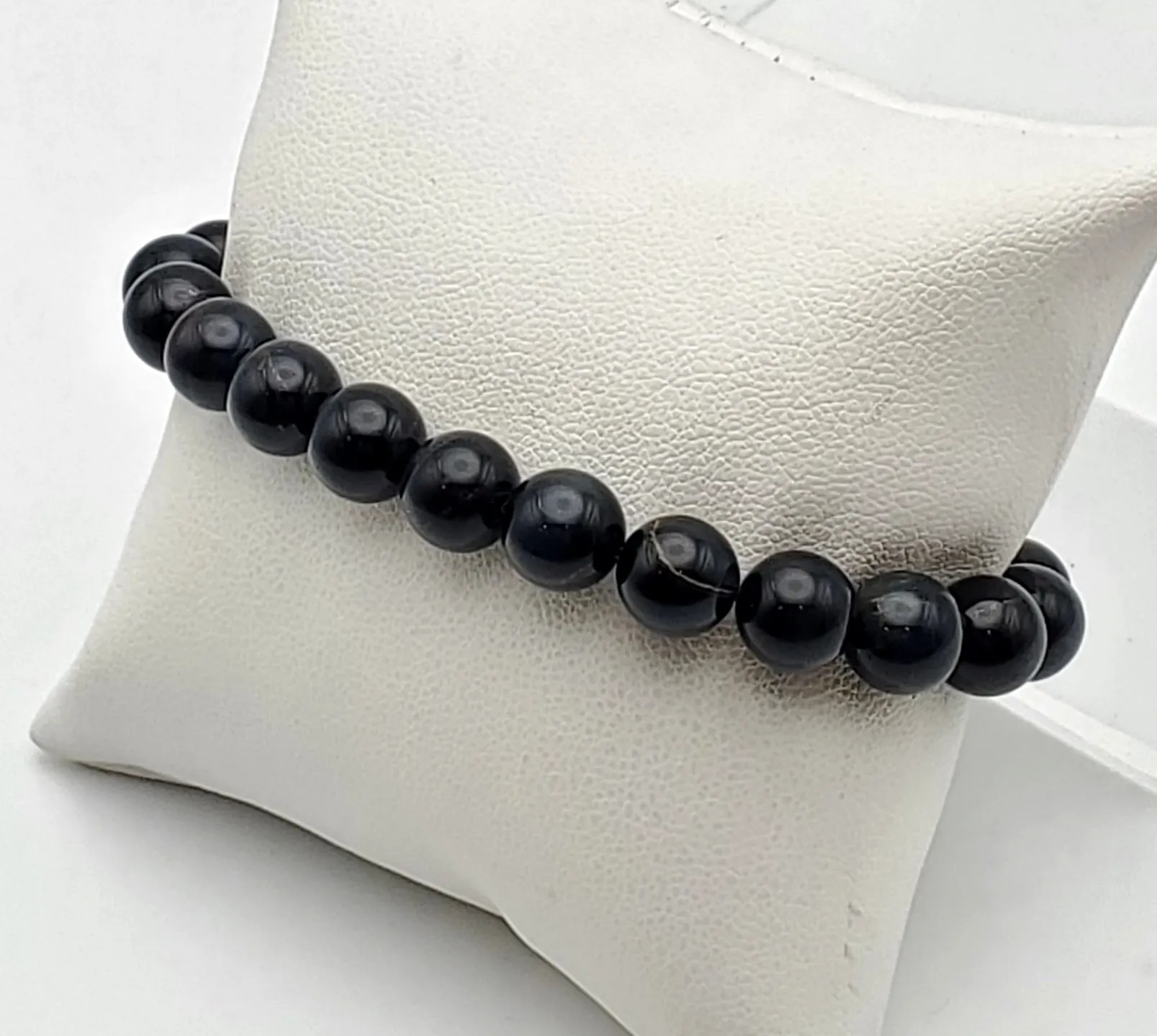 Black Tiger's Eye Beaded Stretch Bracelet