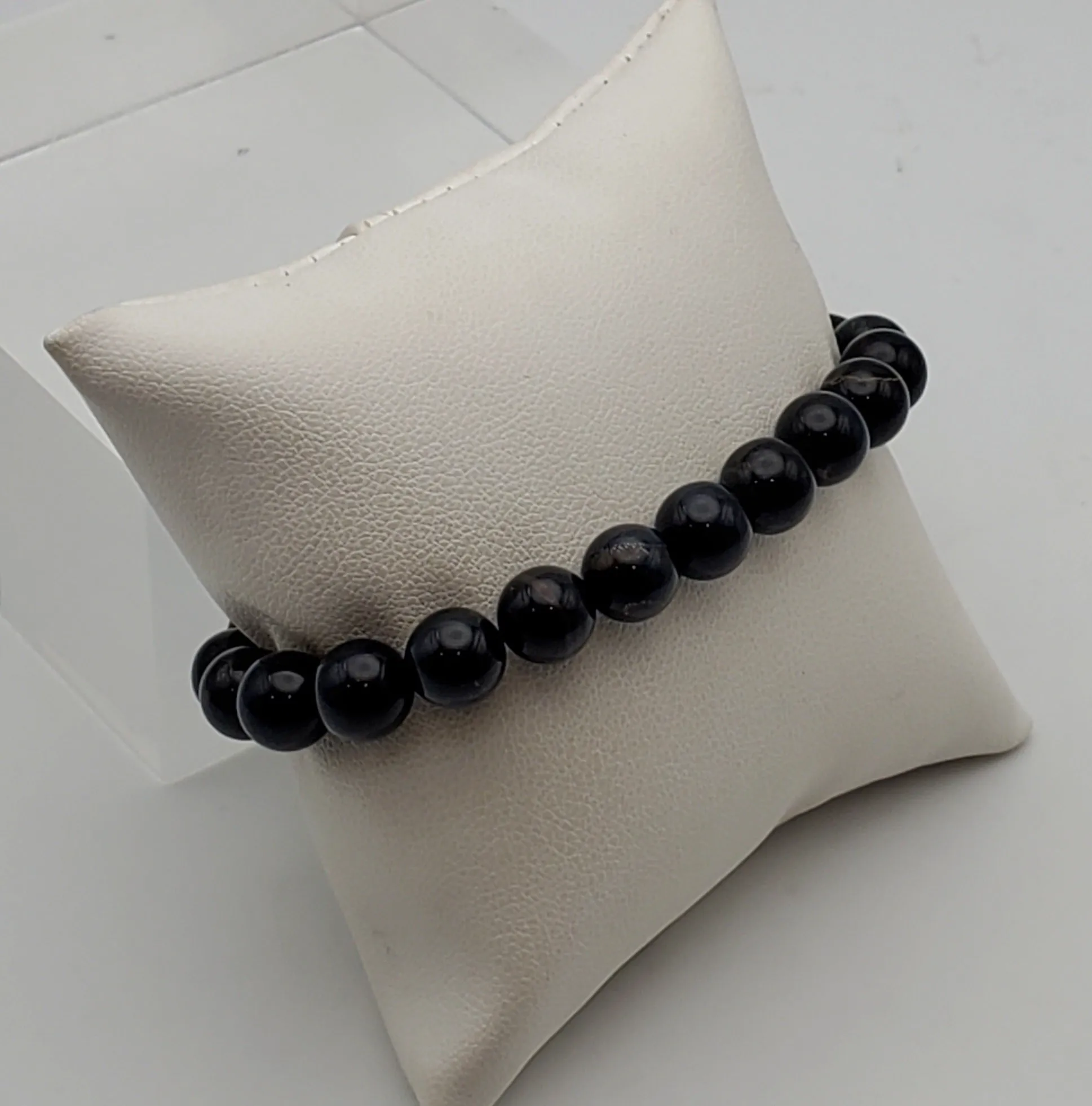 Black Tiger's Eye Beaded Stretch Bracelet