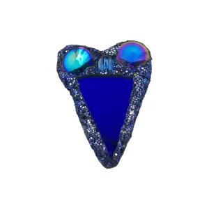 BLUE HEART BROOCH WITH TWO CRYSTALS, 2023