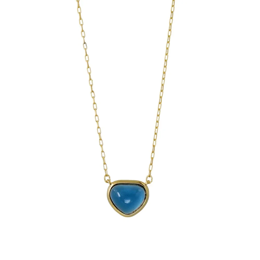 Blue Triangle Glass Jewel Necklace