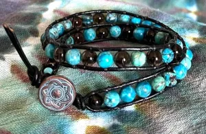 Bracelet - Turquoise, Smoky Quartz Size S