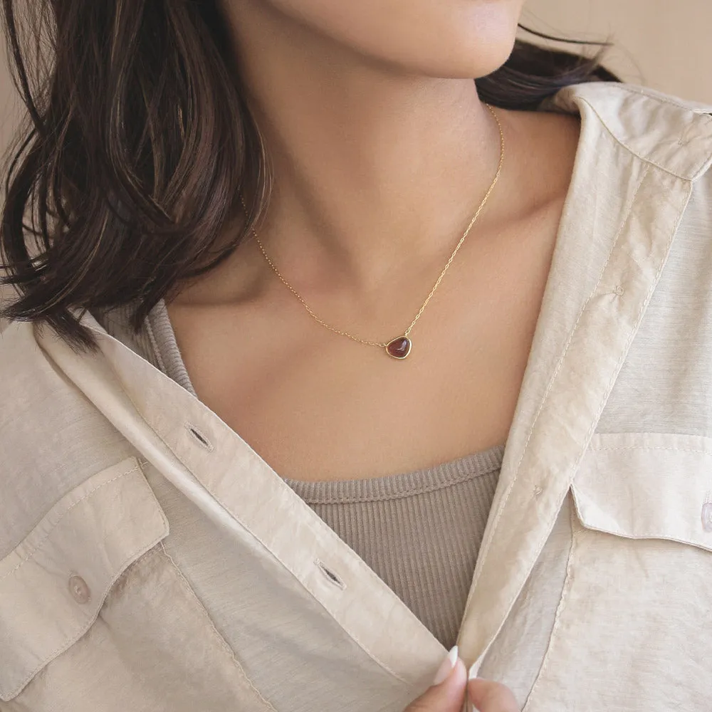 Brown Triangle Glass Jewel Necklace