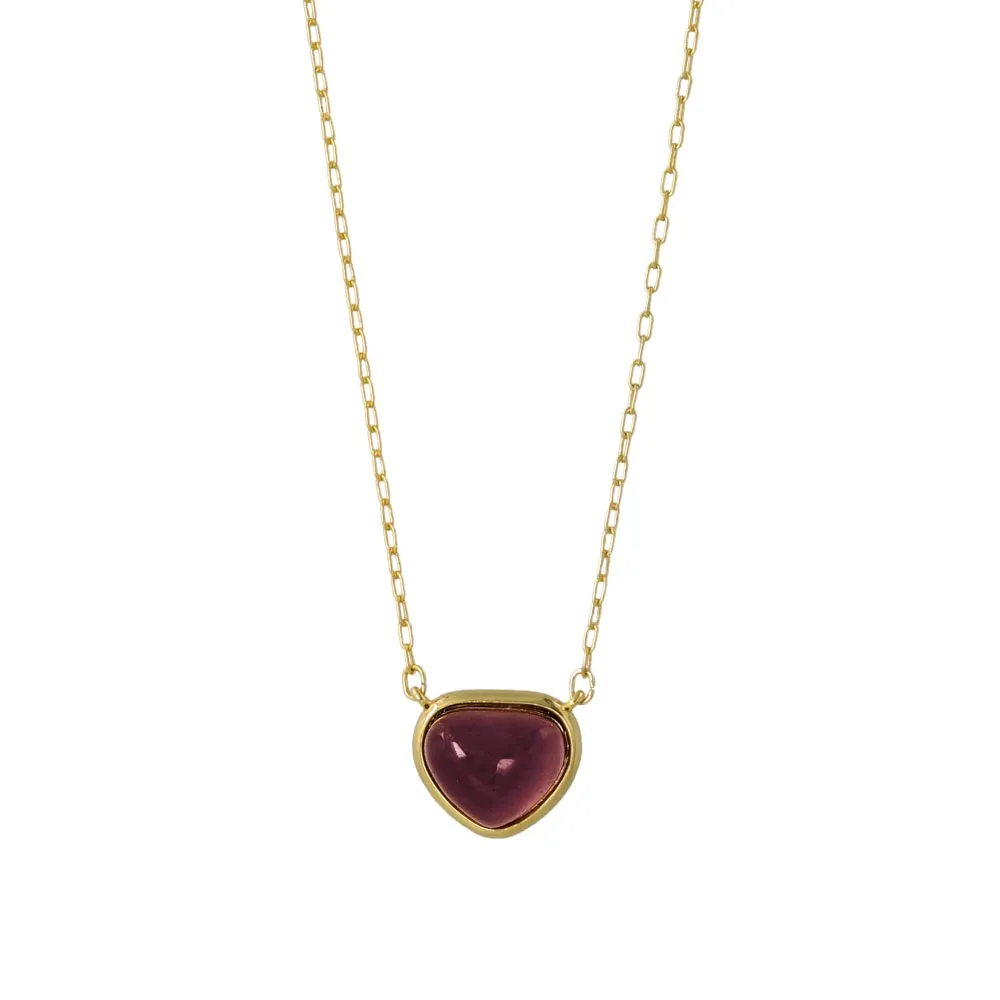 Brown Triangle Glass Jewel Necklace