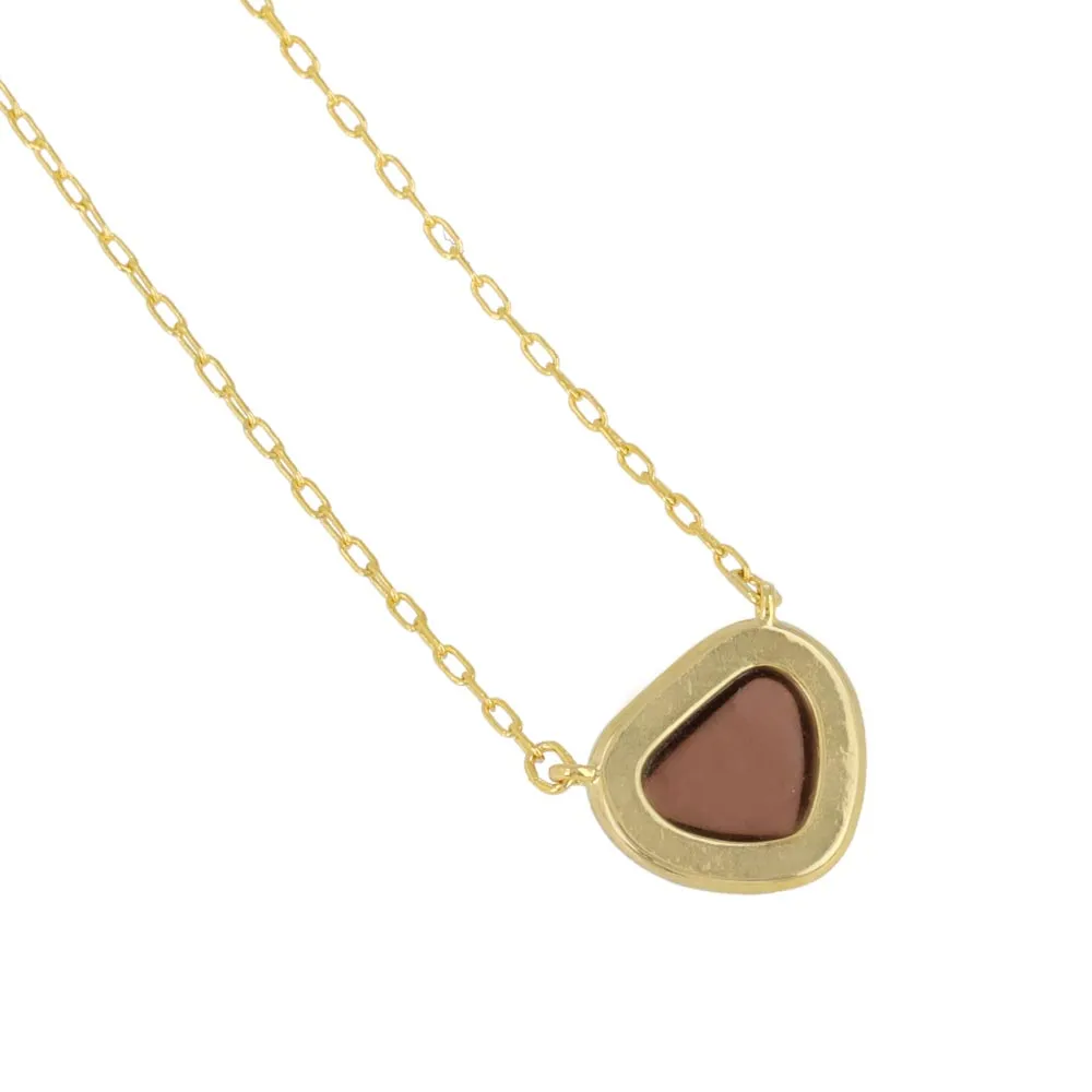 Brown Triangle Glass Jewel Necklace