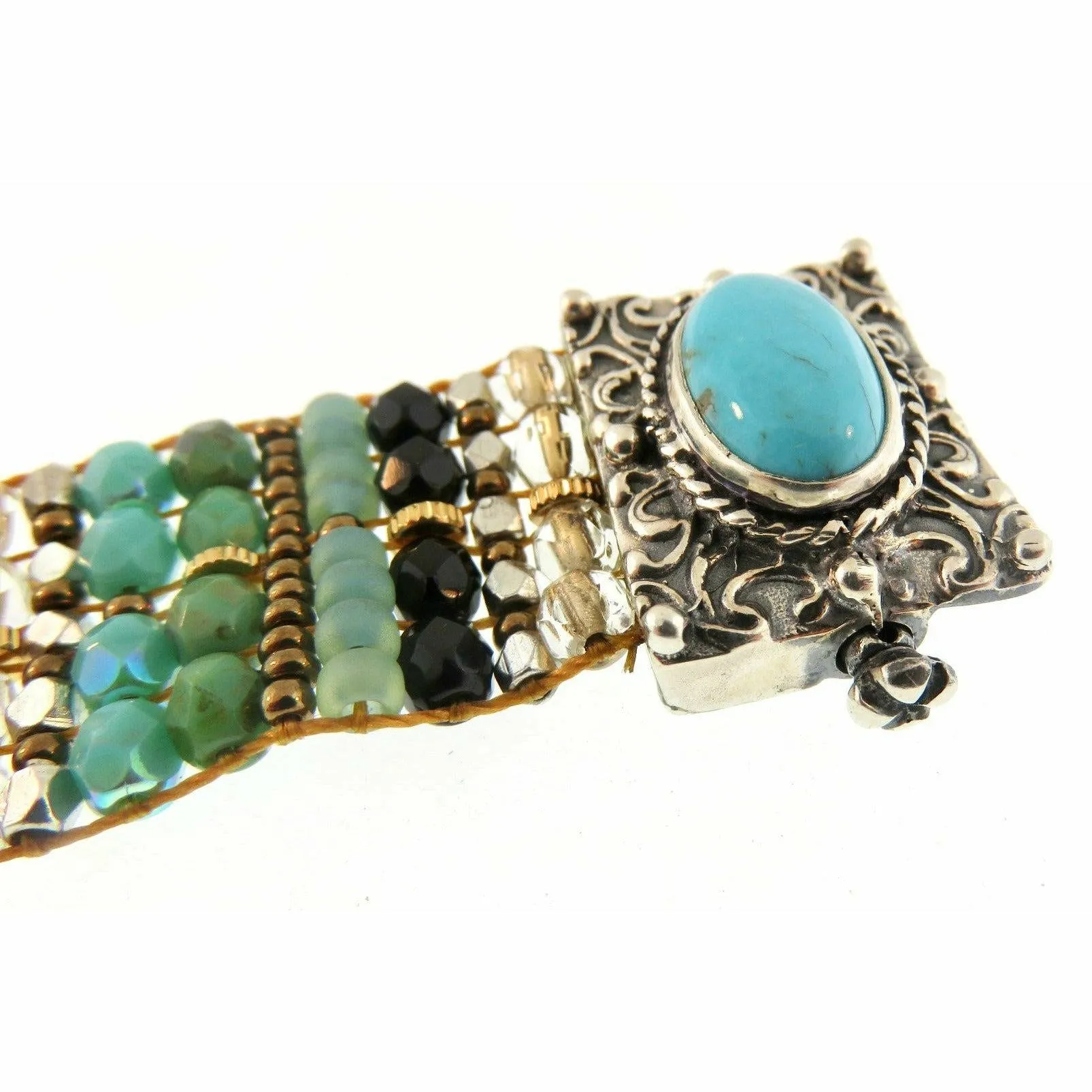 Chili Rose  "Luck of the Irish" Turquoise & Green Lydia Bracelet