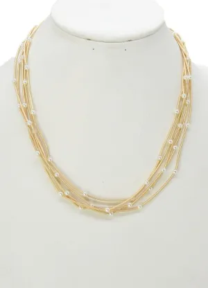 CN4323 Multi Strand Pearl Necklace