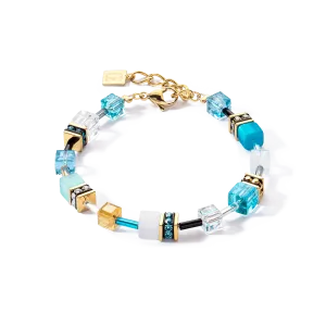 Coeur De Lion GeoCUBE® Iconic Gold and Turquoise Bracelet