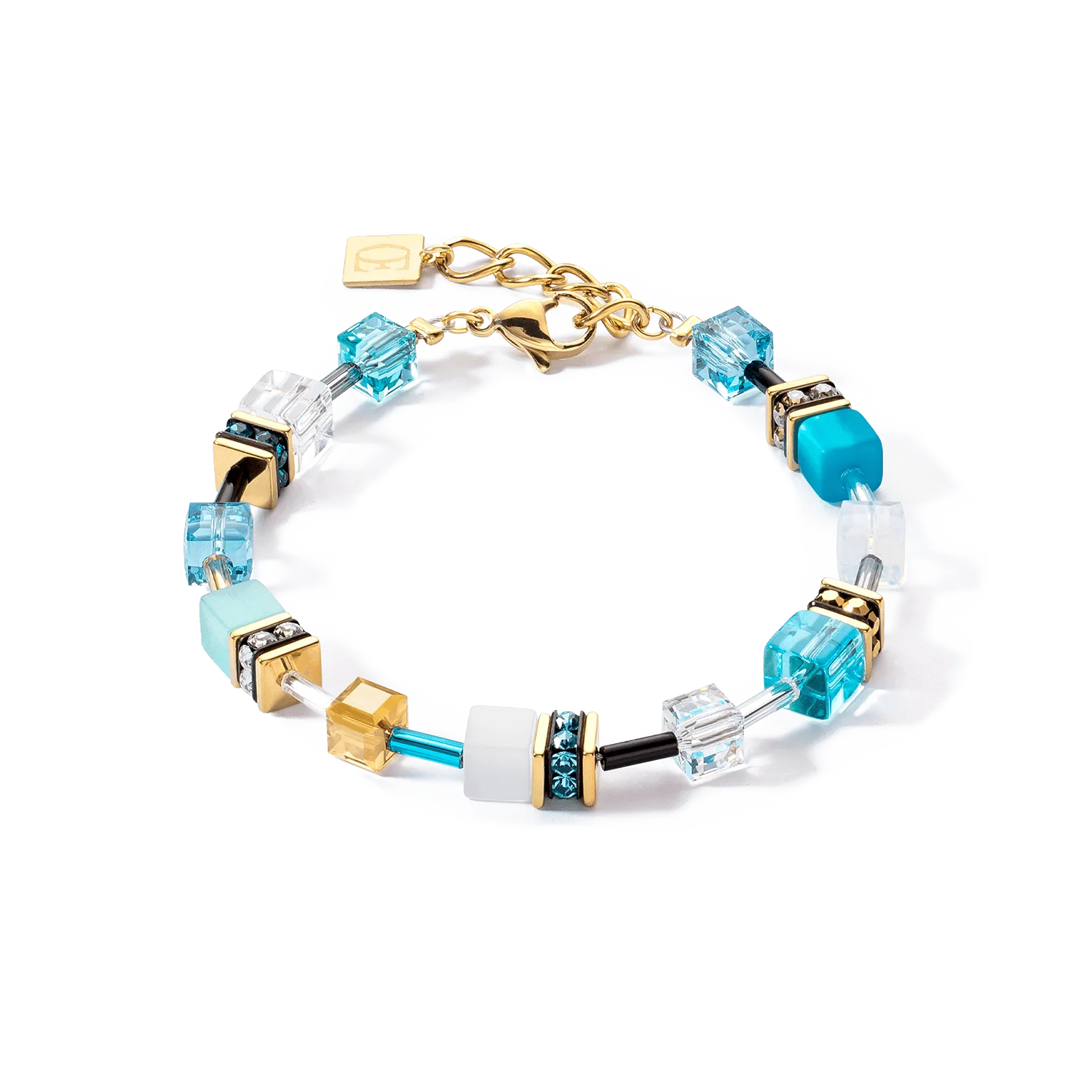 Coeur De Lion GeoCUBE® Iconic Gold and Turquoise Bracelet