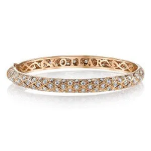 Criss Cross Artisan Pave Bangle Bracelet