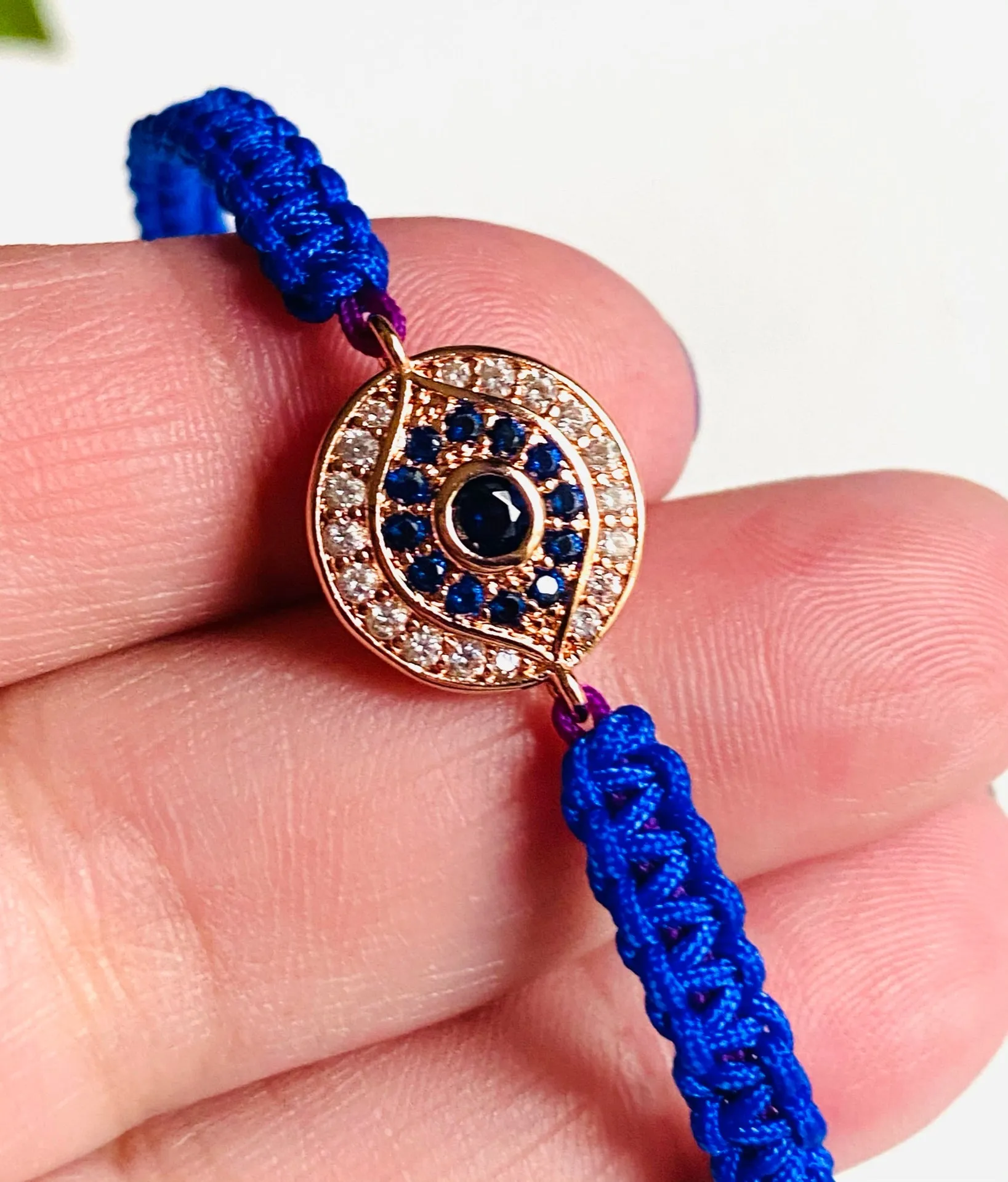 Cubic Zirconia EvilEye Bracelet/Cubic Zirconia Evil Eye Adjustable Bracelet