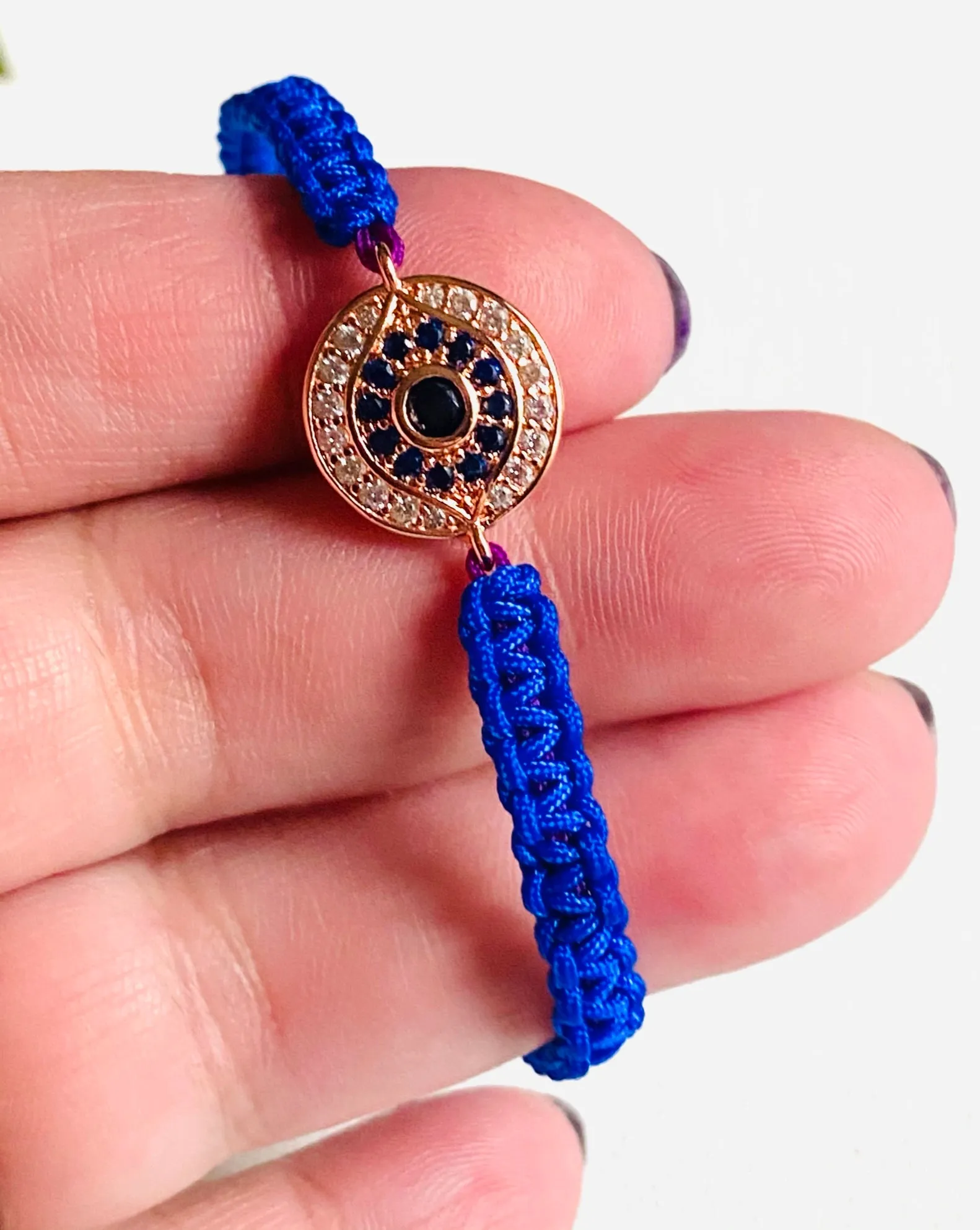 Cubic Zirconia EvilEye Bracelet/Cubic Zirconia Evil Eye Adjustable Bracelet